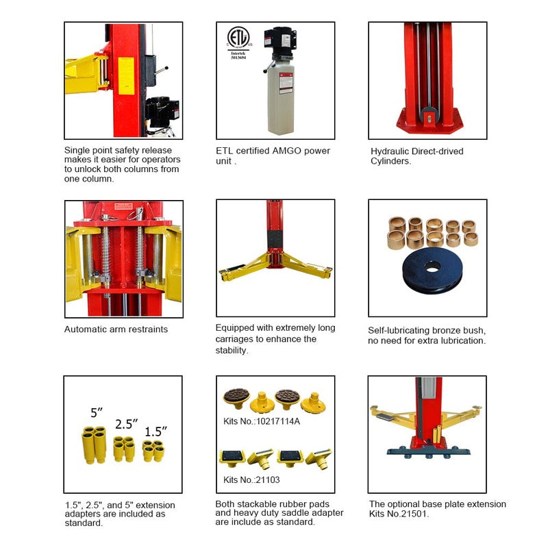 AMGO OH-18 18,000 lb 2 Post Lift - Image 3