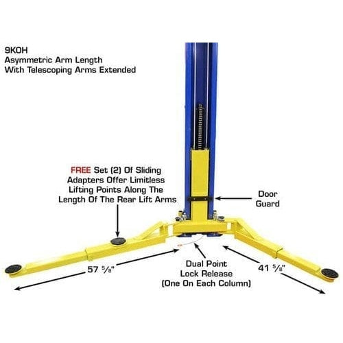 Atlas 9KOHX 9,000 lb Overhead 2-Post Lift - Image 12