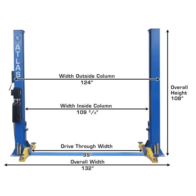 Atlas BP8000 8,000 lb Baseplate 2 Post Lift - Image 7