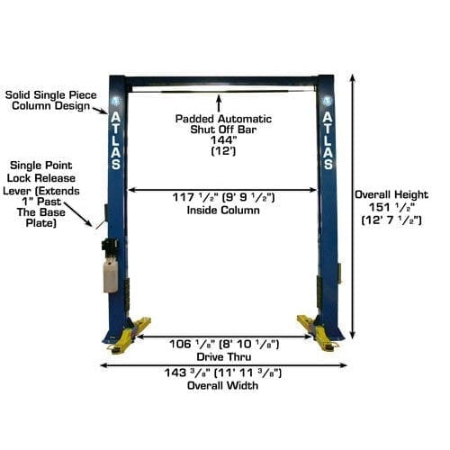 Atlas OHX10000X 10,000 lb Extra Tall 2-Post Lift - Image 9