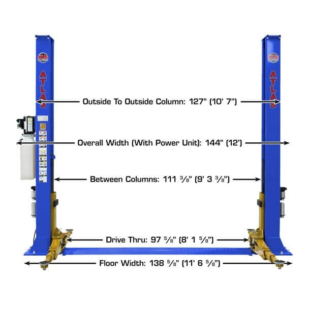 Atlas Platinum PVL9BP ALI Certified 9,000 lb Baseplate 2 Post Lift - Image 5