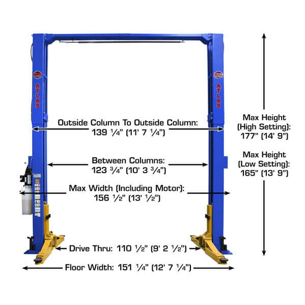 Atlas Platinum PVL12 ALI Certified 12,000 lb Overhead 2 Post Lift - Image 3