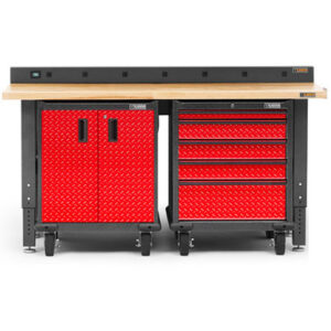 Gladiator Premier Welded Steel Red 3 Piece Workbench Set