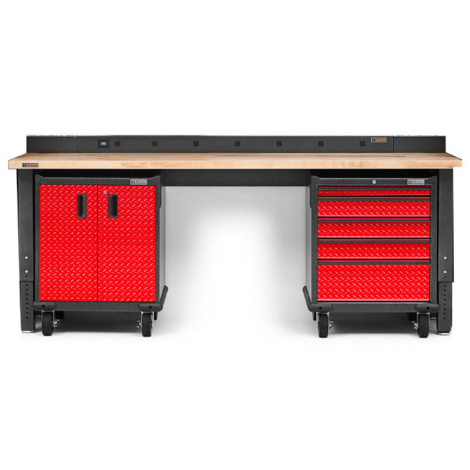 Gladiator Premier Welded Steel Red 3 Piece Workbench Kit - Image 2