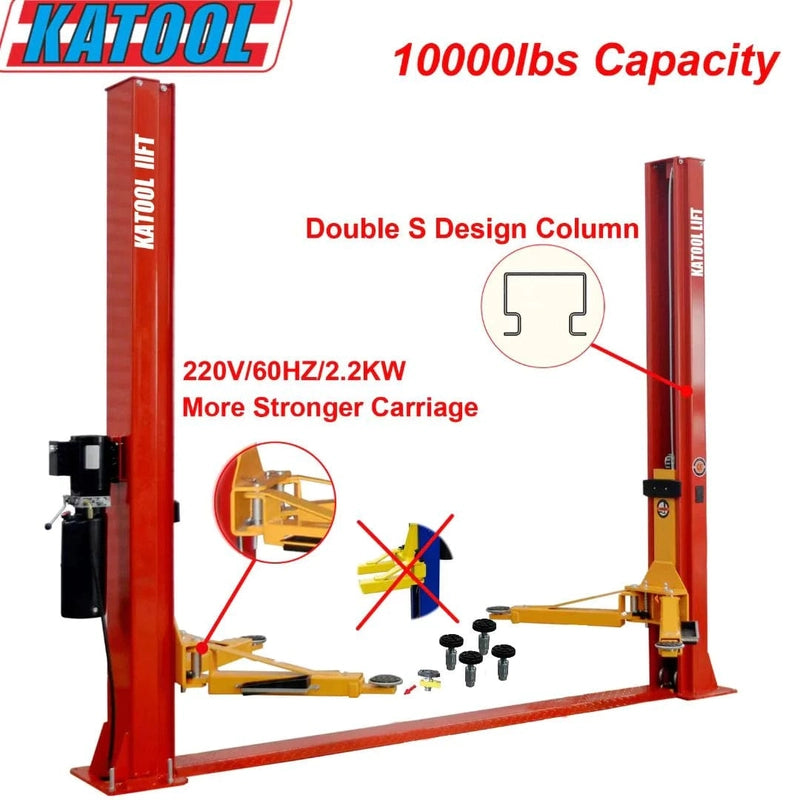 Katool KT-H100 Two Post Vehicle Lift 10,000lbs - Image 2