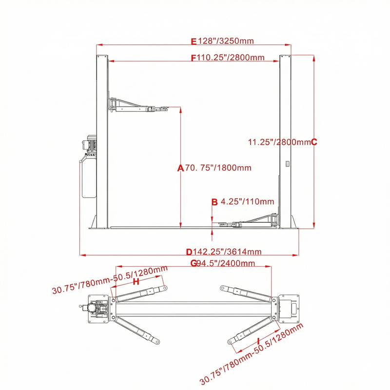 Katool KT-H105 10,000lbs Two Post Lift - Image 2