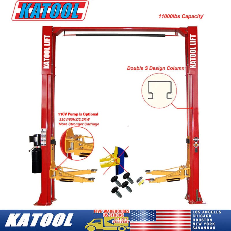 Katool KT-M110 Two Post Clear-floor Vehicle Lift 11,000lbs - Image 2