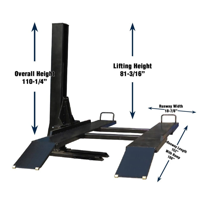 Tuxedo SP-6K-SS 6,000 lb Single Post Storage Lift - Image 4