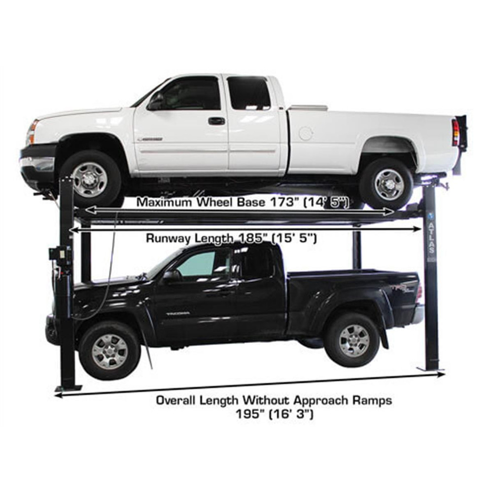 Atlas PRO8000EXT-L 4 Post Lift + RJ35 Sliding Jacks Combo - Image 8