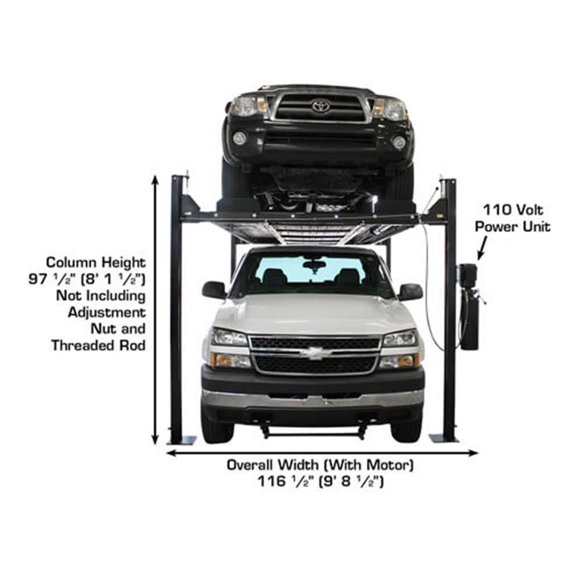 Atlas Garage PRO8000EXT-L Extra Tall/Extra Long Portable Hobbyist 8,000 lb. Capacity 4-Post Lift - Image 36