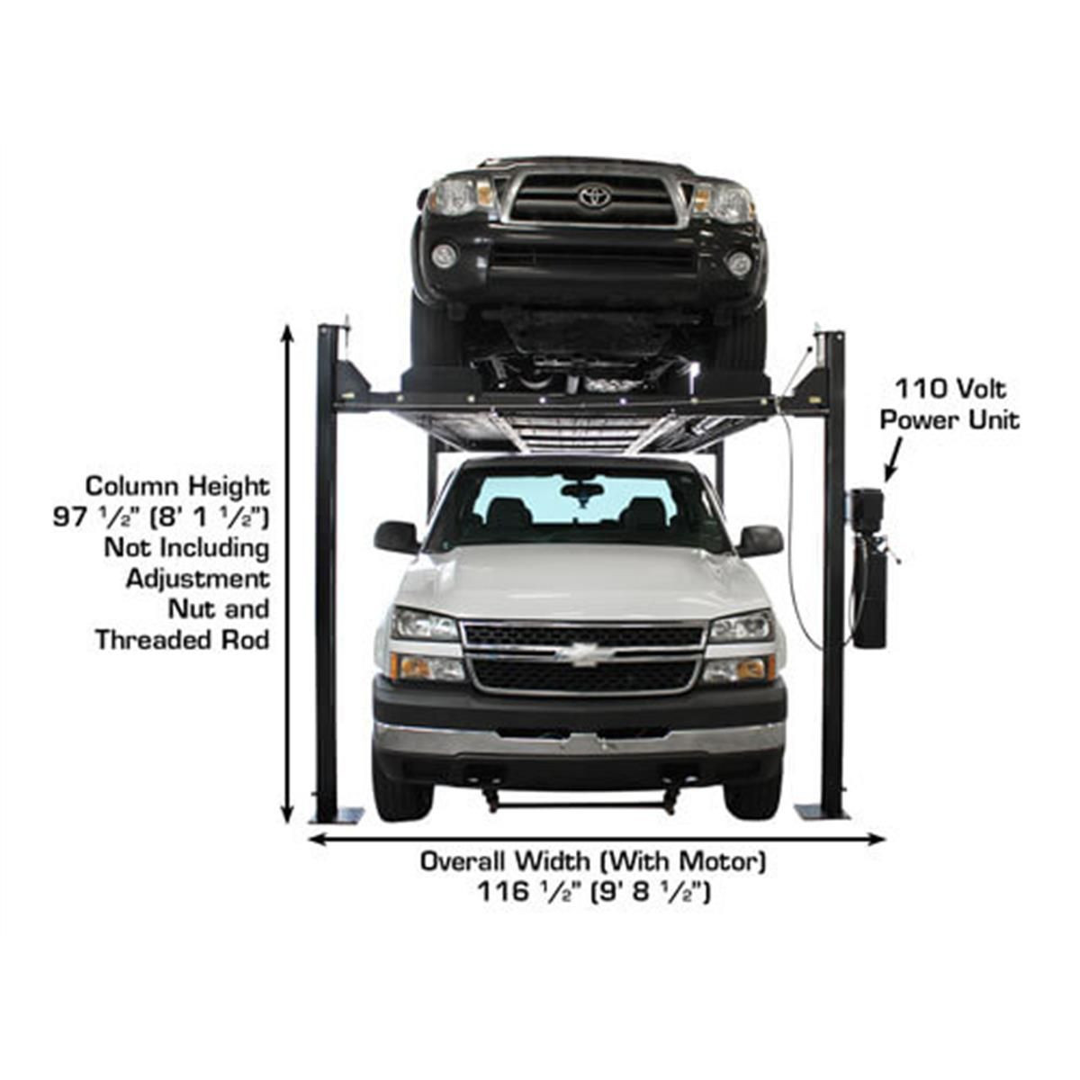 Atlas PRO8000EXT-L 4 Post Lift + RJ35 Sliding Jacks Combo - Image 36