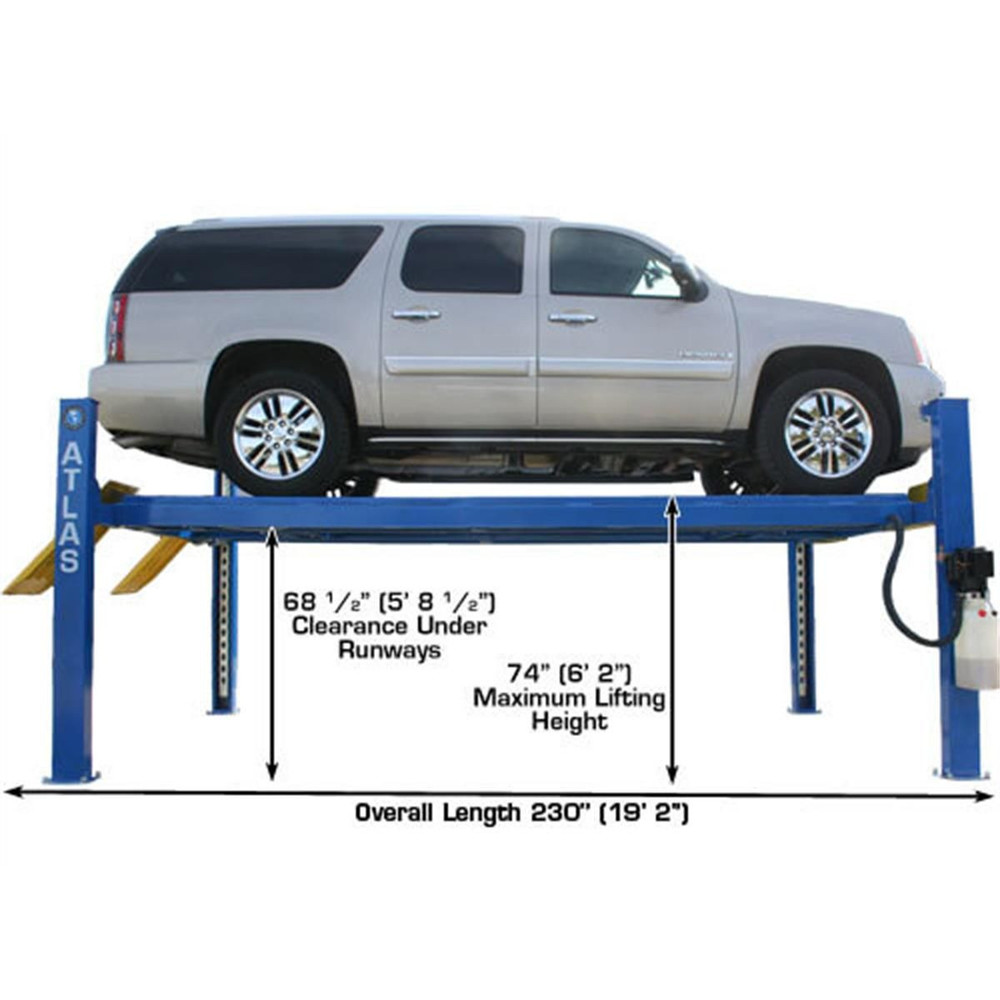Atlas 412 12,000 lb. 4-Post Lift + RJ6 Rolling Jacks Combo - Image 6