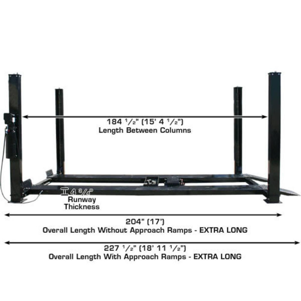 Atlas Garage PRO9000 Extra Tall/Extra Wide Portable Heavy Duty 9,000 lb. Capacity 4-Post Lift - Image 14