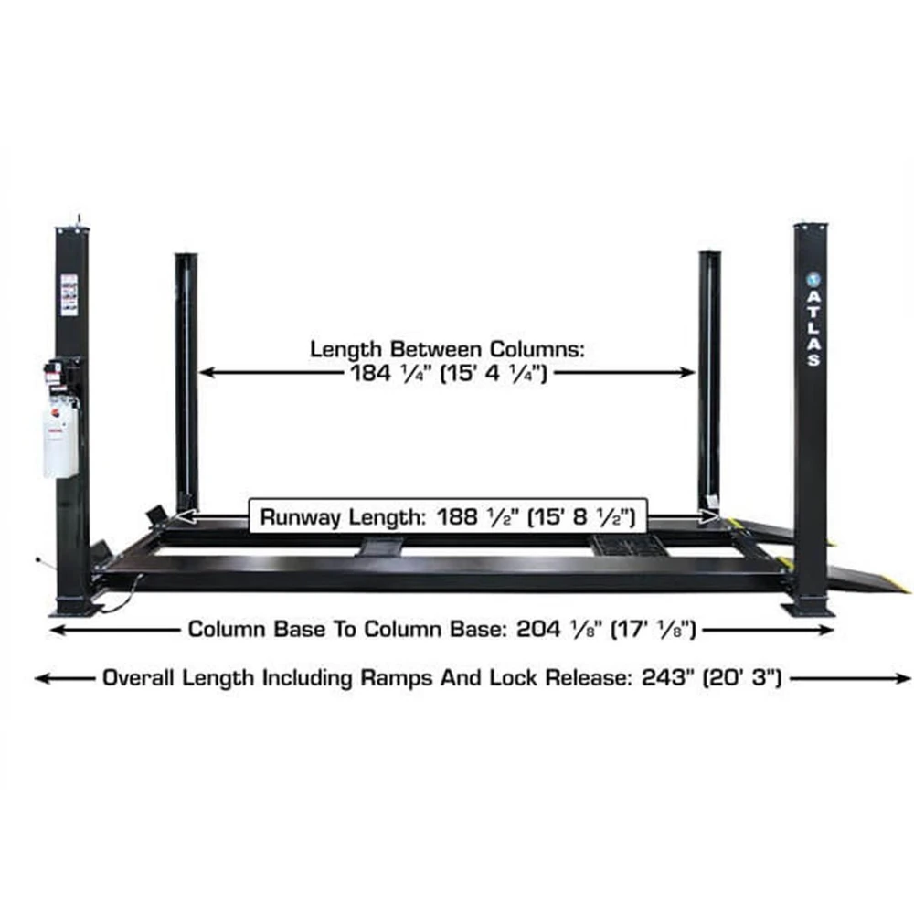 Atlas Apex 9 ALI Certified 9,000 lb. Capacity 4-Post Lift - Image 9
