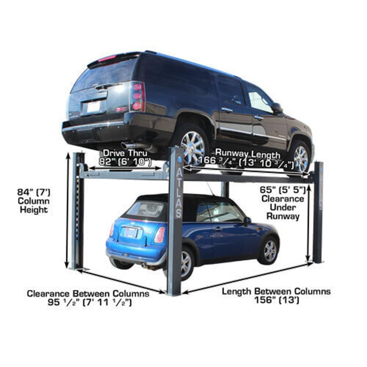 Atlas 408SL Super Deluxe Portable Hobbyist 8,000 lb. Capacity 4-Post Lift - Image 32