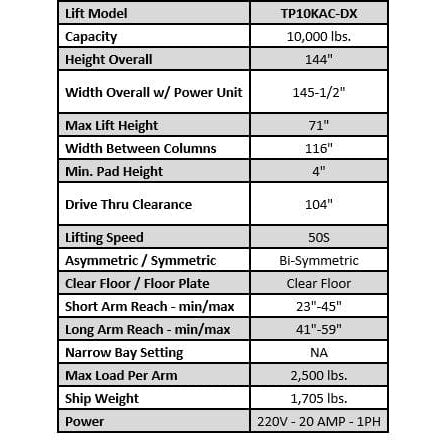iDEAL TP10KAC-DX 10,000 lb Two Post Clear Floor --Direct Drive - Bi-Symmetric - 3 Stage - Single Point ALI Certified W/PU - Image 4