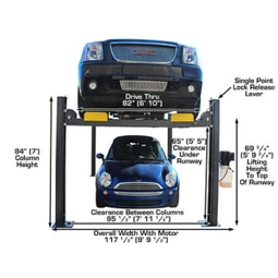 Atlas 408SL Super Deluxe Portable Hobbyist 8,000 lb. Capacity 4-Post Lift - Image 37