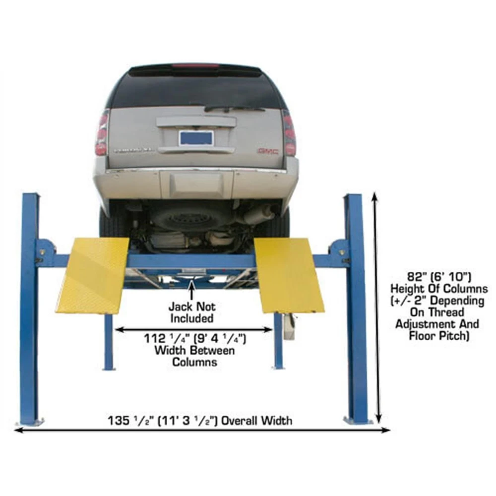 Atlas 412 12,000 lb. 4-Post Lift + RJ6 Rolling Jacks Combo - Image 7