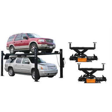 Atlas PRO9000 4 Post Lift + RJ6 Rolling Jacks Combo