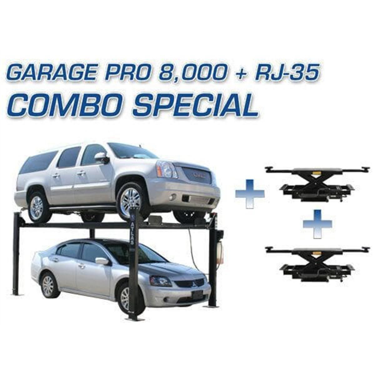 Atlas PRO8000 4 Post Lift + RJ35 Sliding Jacks Combo - Image 8