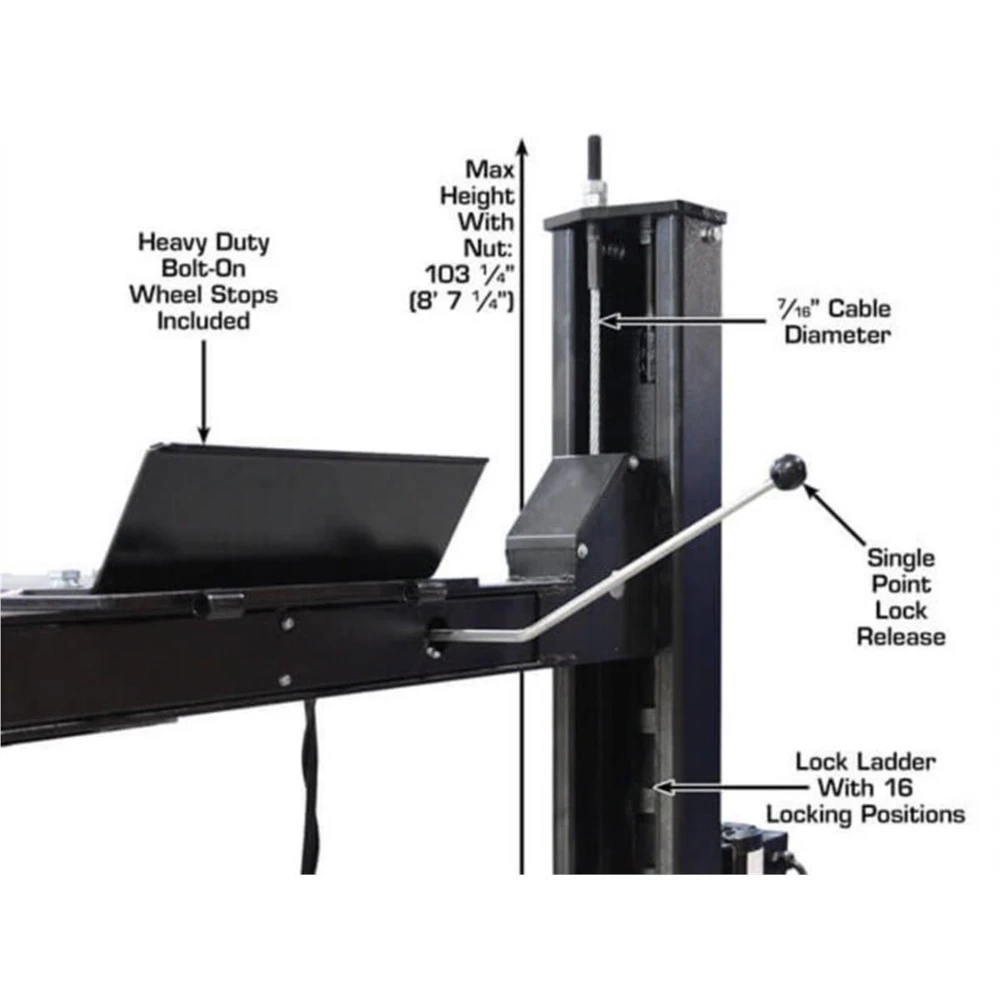 Atlas Apex 9 ALI Certified 9,000 lb. Capacity 4-Post Lift - Image 13