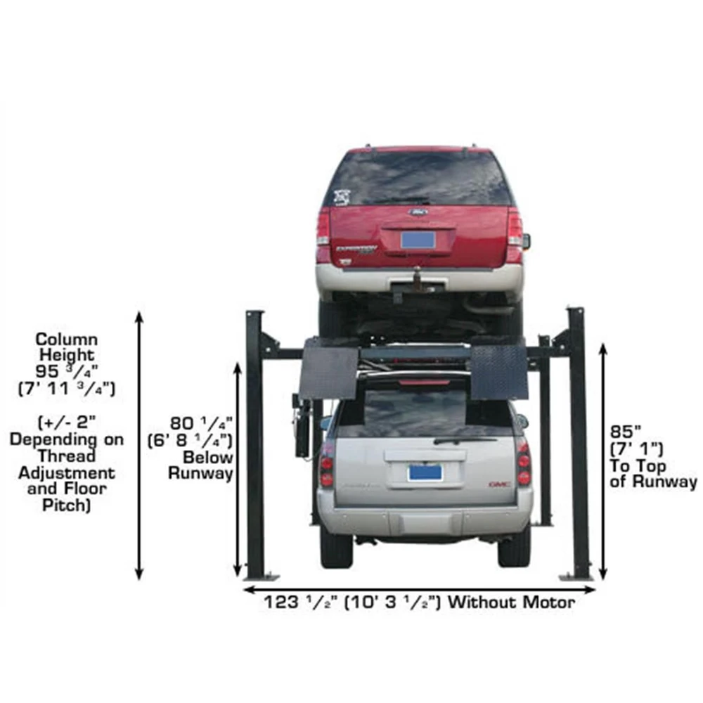 Atlas Garage PRO9000 Extra Tall/Extra Wide Portable Heavy Duty 9,000 lb. Capacity 4-Post Lift - Image 8