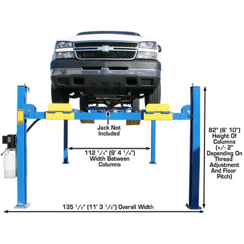 Atlas 412 12,000 lb. 4-Post Lift + RJ6 Rolling Jacks Combo - Image 8