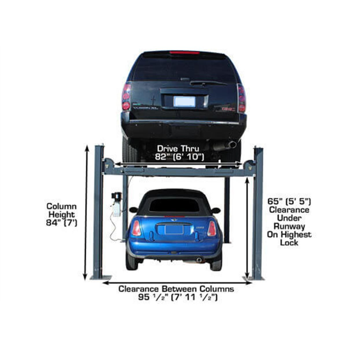 Atlas 408SL Super Deluxe Portable Hobbyist 8,000 lb. Capacity 4-Post Lift - Image 34
