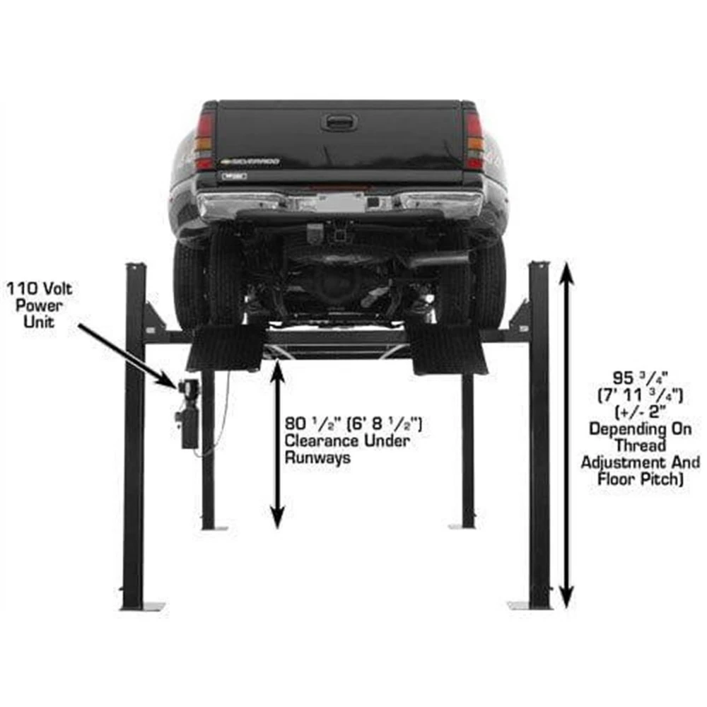 Atlas PRO9000 4 Post Lift + RJ6 Rolling Jacks Combo - Image 12
