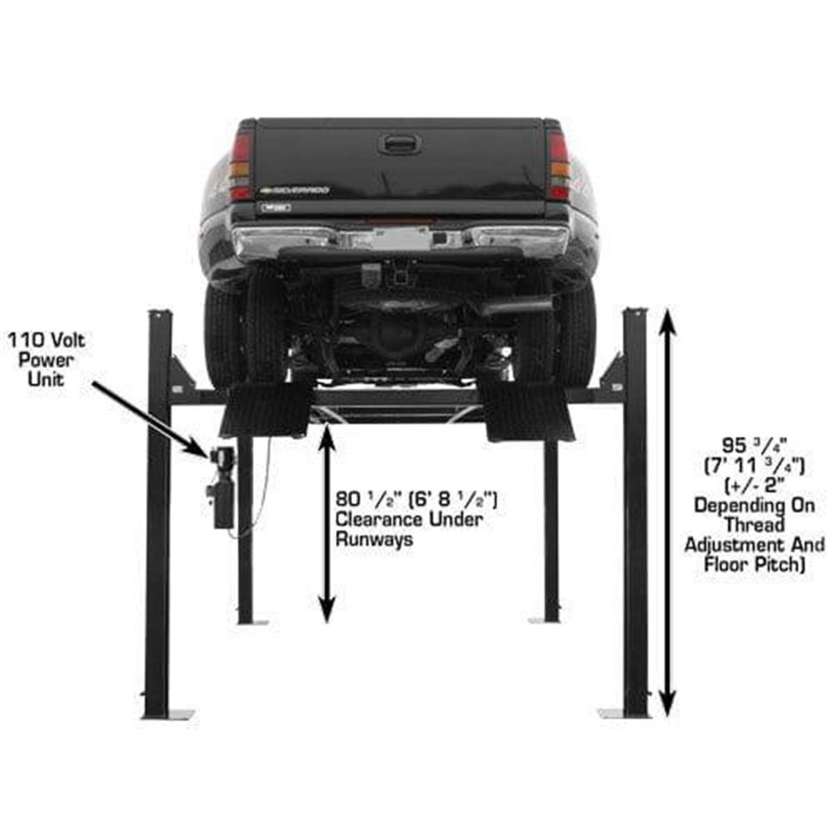 Atlas Garage PRO9000 Extra Tall/Extra Wide Portable Heavy Duty 9,000 lb. Capacity 4-Post Lift - Image 48