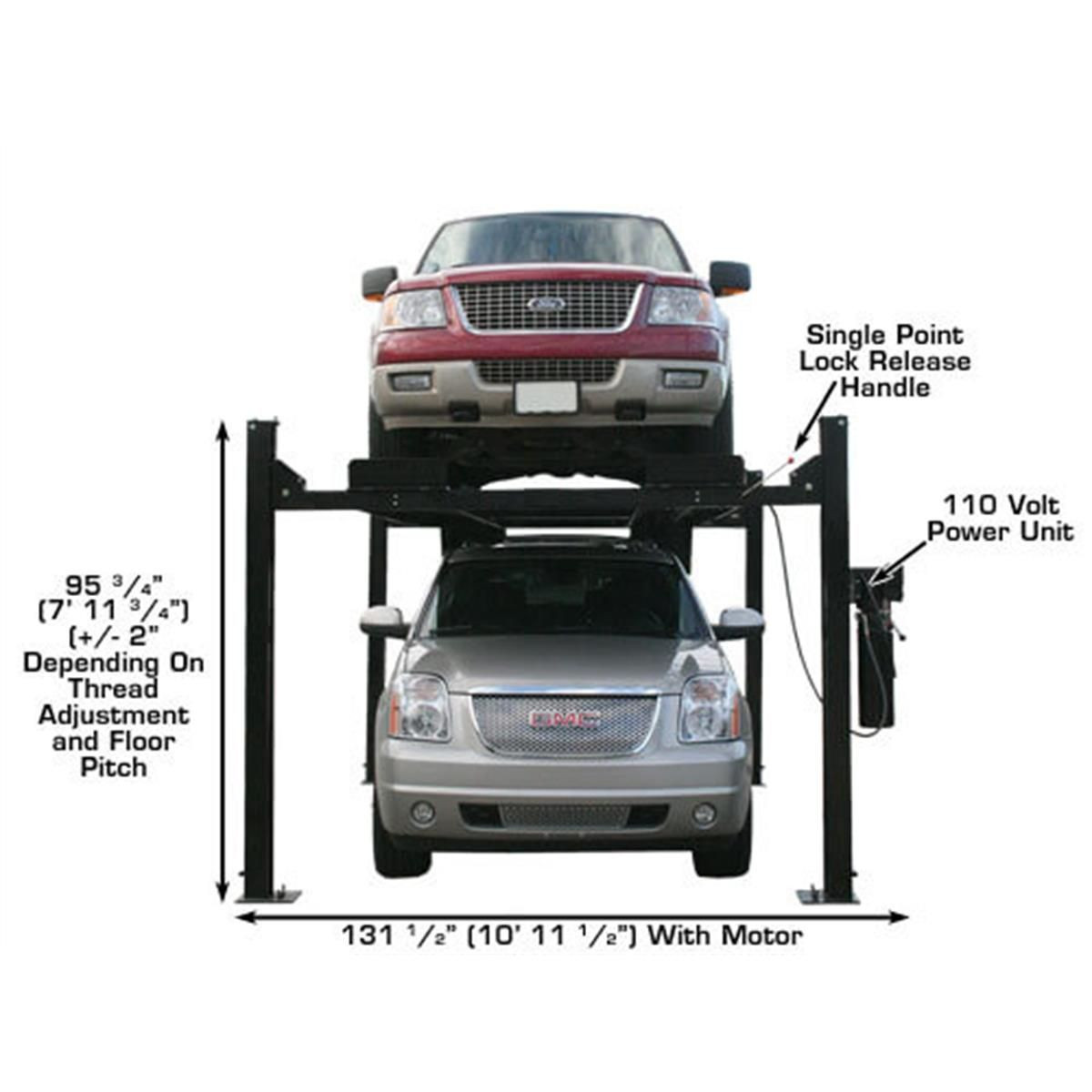 Atlas Garage PRO9000 Extra Tall/Extra Wide Portable Heavy Duty 9,000 lb. Capacity 4-Post Lift - Image 38