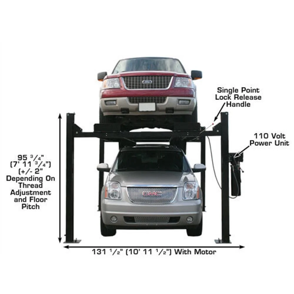 Atlas Garage PRO9000 Extra Tall/Extra Wide Portable Heavy Duty 9,000 lb. Capacity 4-Post Lift - Image 7