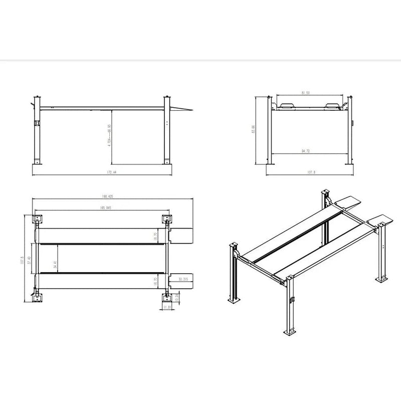 Katool KT-4H850 8,500lbs Heavy Duty 4 Post lift - Image 14