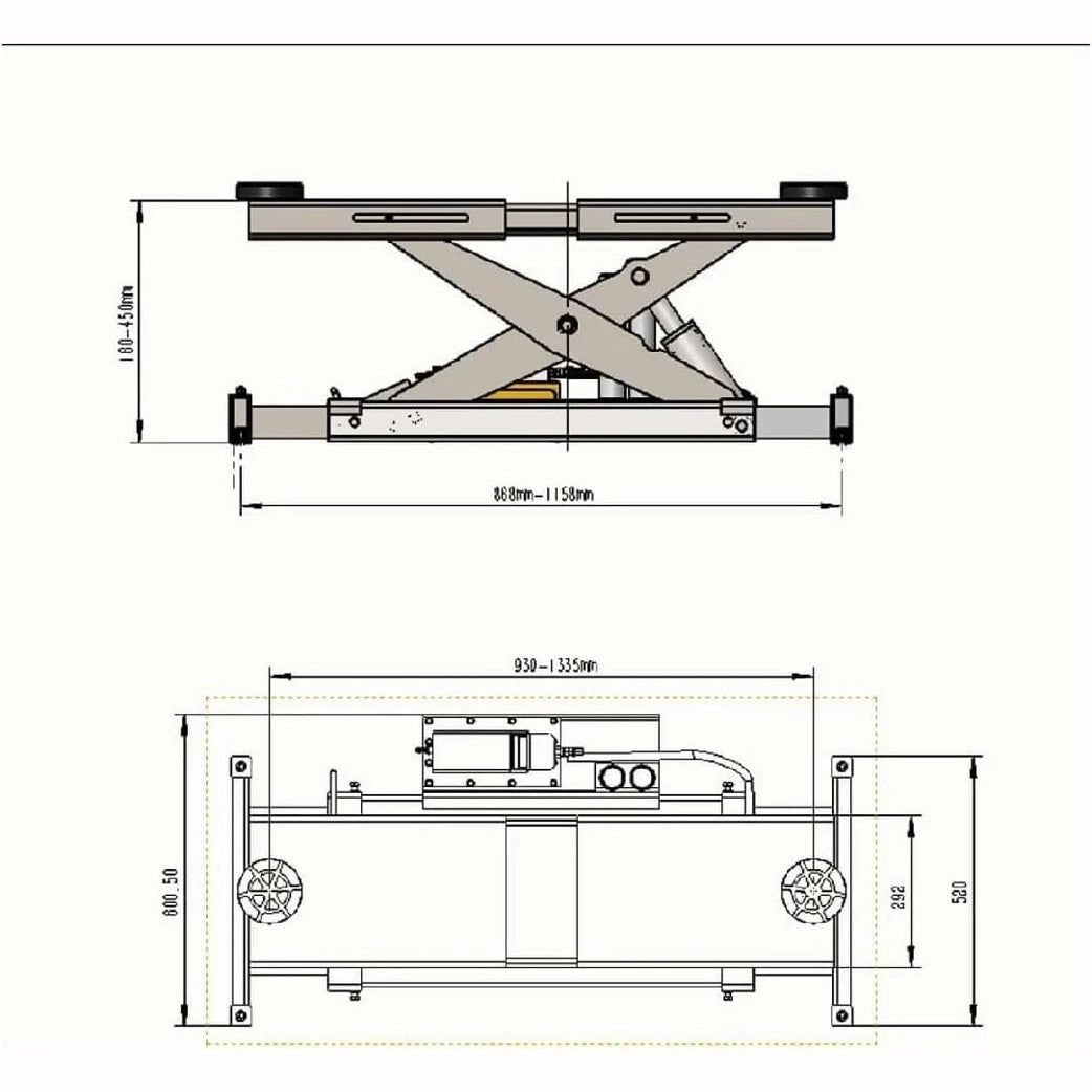 Katool KT-4M110PA 11,000 lb 4-Post Alignment Lift with 7,000 lb Rolling Jack - Image 6