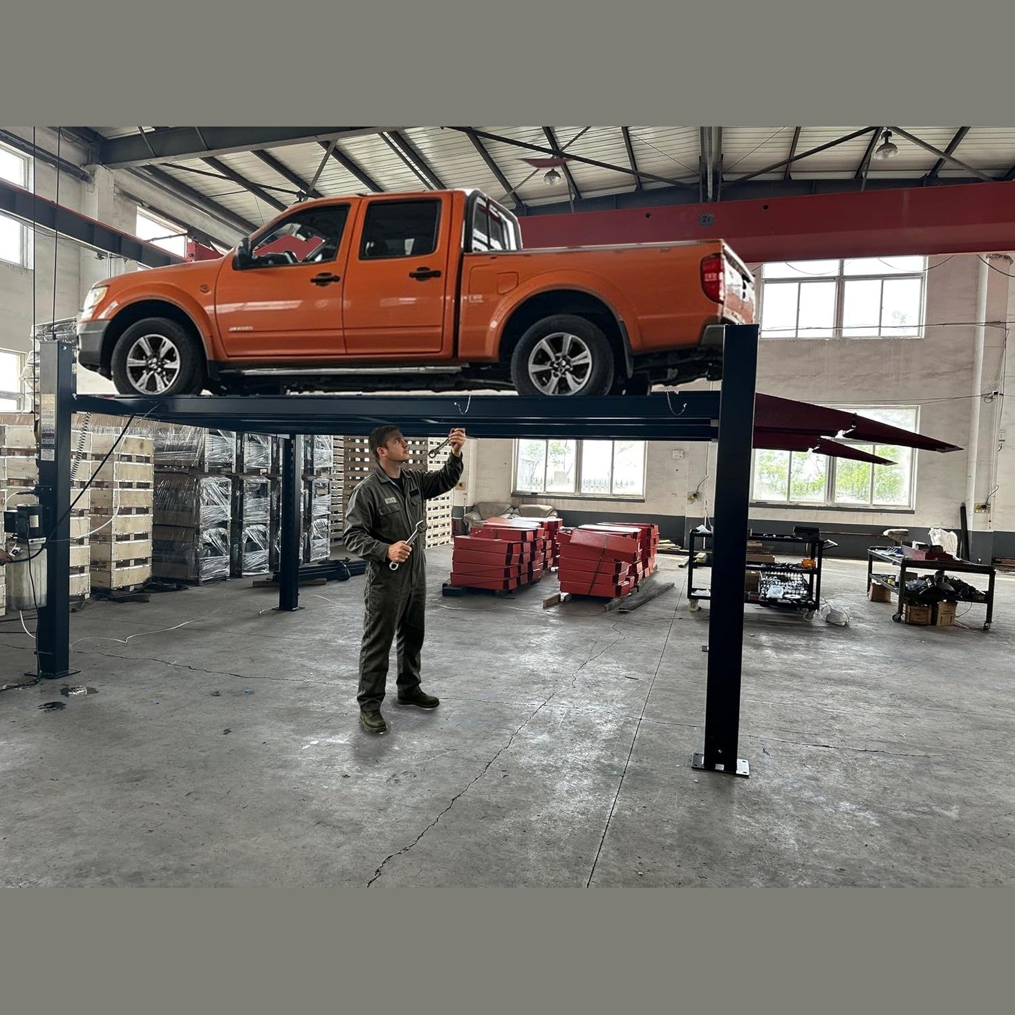 Katool KT-4M110PA 11,000 lb 4-Post Alignment Lift with 7,000 lb Rolling Jack - Image 4
